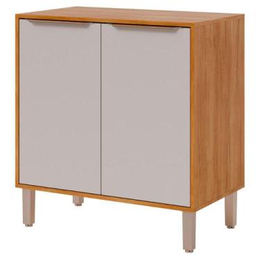 Imagem de Balcão Divina 80 cm Cooktop 2 Portas - Cinamomo/Off White - Mgm