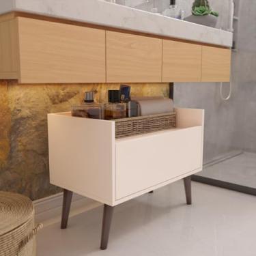 Imagem de Gabinete para Banheiro Grécia Armário Multiuso Organizador com Porta (Off White)