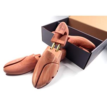 Imagem de Luxinton 'Luka' Tênis masculino de cedro com banheira dupla e salto com gancho, 2 unidades (para 2 pares de sapatos), Amarelo, EU 48 - 50 / XX-Large / 14 - 16 US