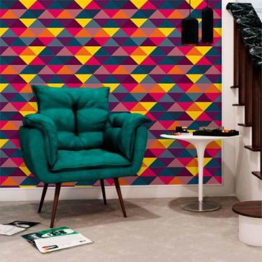 Imagem de Papel de Parede Geométrico Triângulos Coloridos Gold 250 - Inove Papéi