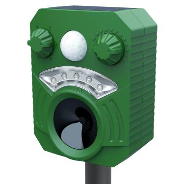 Imagem de Repelente de gato atualizado 2025 para uso ao ar livre cão vadio, guaxinim, coiote, dissuasor, repelente de cervos, repelente solar ultrassônico de animais, sensor de movimento à prova d'água com luz