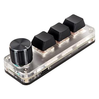Imagem de Mini Teclado Mecânico, Teclado para Jogos Com Botão, Plug and Play Ergonômico Suporte para Teclado para Jogos Programável DIY Windows, Vista, Linux, Sistema OS X para PC de Mesa (3 teclas 1 botão)