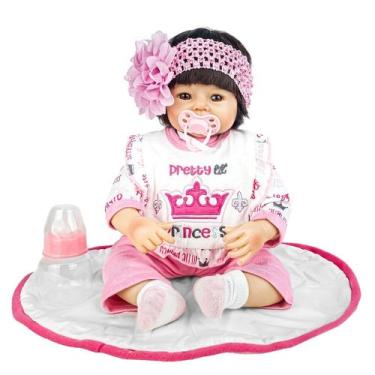 Imagem de Bebê Reborn Boneca Kikita Menina Em Vinil Articulada Realista 41 cm Co