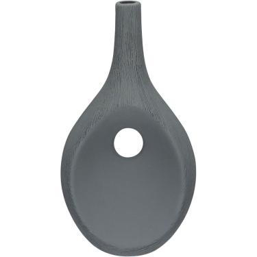 Imagem de Vaso Decorativo Enfiete Casa Aparador Garrafa Home&co Cerâmica 31x16x11cm Cinza
