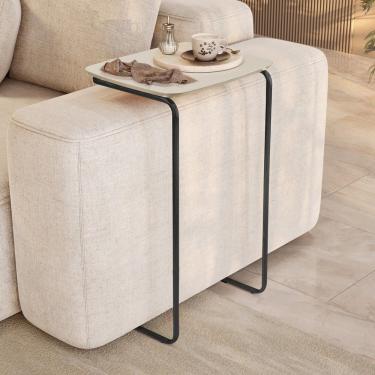 Imagem de Mesa Lateral Ultraflex - Lf 5011 68x40x33 Cm Off White-preto
