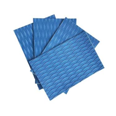 Imagem de kowaku 4 peças de almofada de tração para deck, tapete antiderrapante para piso de barco, folha de EVA para deck de barco, skate, jardim, piscina, degraus, Azul Escuro