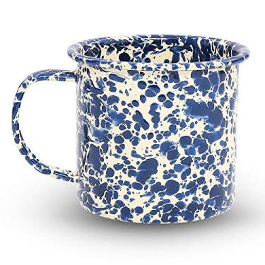 Imagem de Caneca esmaltada, 355 ml, azul marinho/creme (único)