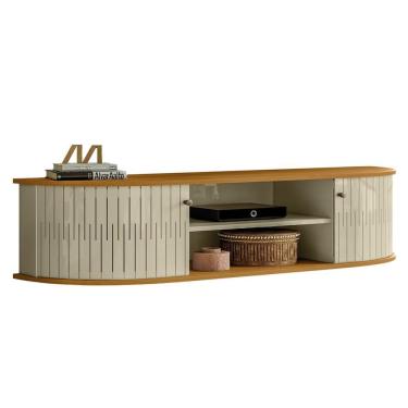 Imagem de Bancada Suspensa Tv 60 Polegadas 2 Portas 136 Cm Modena Madetec Cumaru Opala