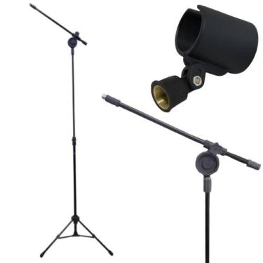 Imagem de Suporte Pedestal Para Microfone Girafa Reforçado com Cachimbo - visão 