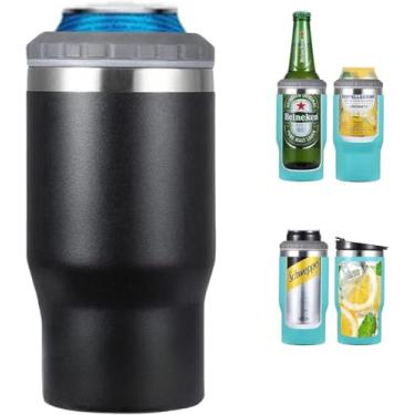 Imagem de Copo Térmico Inox 400ml Longneck/Lata/Garrafa Retornável Tampa Removível, Quente ou Gelado, Portátil e Resistente