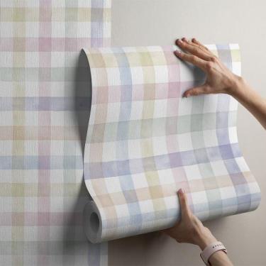 Imagem de Papel De Parede Xadrez Adesivo 10 Metros Lavável Autocolante - PAPEL E