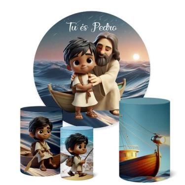Imagem de Trio Capas Cilindro Painel Redondo 1,50m Tu és Pedro - Fadrix, K1TEP00