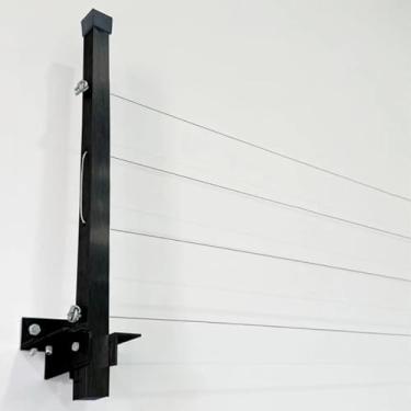 Imagem de Varal de Parede Retrátil em Alumínio, Suporta 80kg (Alumínio Preto)