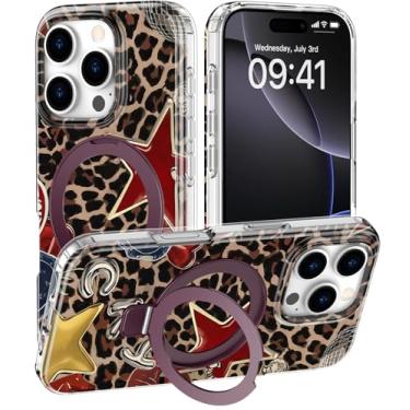 Imagem de DEENAKIN Capa para iPhone 16 Pro Max – Compatível com carregamento sem fio – Suporte multifuncional integrado – Capa protetora para celular com designs bonitos da moda para mulheres – Estampa sexy de