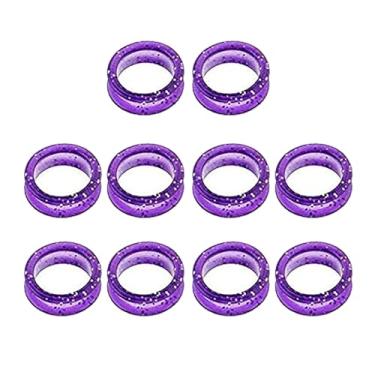 Imagem de Tesoura de cabelo de barbeiro anéis de dedo Silicone aprimorou conforto para cortar o corte e a preparação de cabelo adequados para tesouras de animais e estilistas violeta
