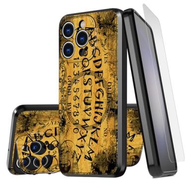 Imagem de GYSYSQSH Capa para iPhone 16 Pro Max com protetor de tela, suporte para câmera, suporte e proteção de lente da câmera, capa magnética fina antiarranhões para iPhone 16 Pro Max de 6,9 polegadas, Ouija