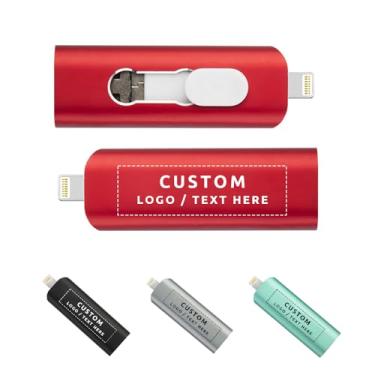 Imagem de Pen drive USB OTG personalizado, pacote com 100 unidades de pen drive multifuncional 3 em 1 USB 3.0, ideal para promoções corporativas, eventos empresariais e organizações sem fins lucrativos (64 GB