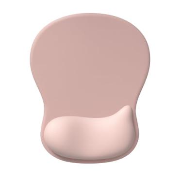 Imagem de RAPIQUE Mouse pad ergonômico com suporte de pulso, espuma de memória, base de borracha antiderrapante, mousepad confortável para escritório e jogos, rosa