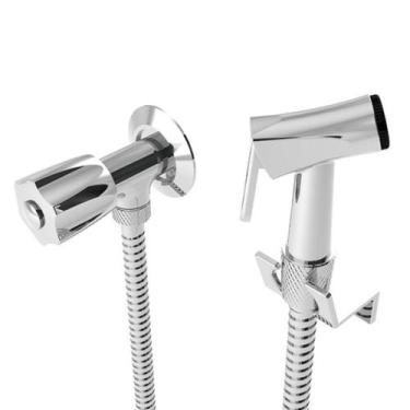Imagem de Ducha Higiênica Luxo Metal Cromado Com Flexível Inox C-50 - Oliveira