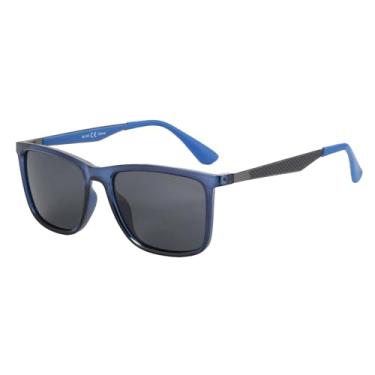 Imagem de VFDHN Óculos de sol masculino UV400, armação retangular ultraleve, polarizado clássico (lentes cinza 003)