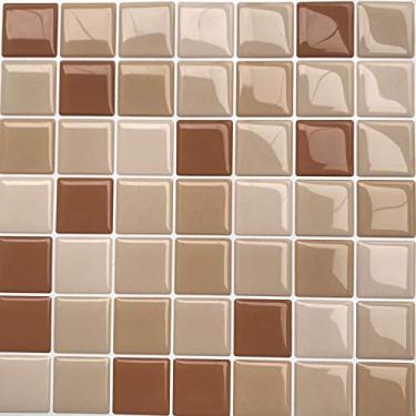 Imagem de Pastilha Adesiva Resinada Bege e Marrom Pastel Kit 4 Placas