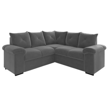 Imagem de Sofá de Canto 5 Lugares Pegasus Veludo Cinza
