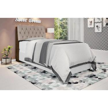 Imagem de Cabeceira box Solteiro 0,88 Isis Malbec com Capitonê Bege - Framar Móv