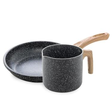 Imagem de WOLFF - Conjunto Frigideira 1.5L de Indução e Leiteira Alumínio 1.1L com Revestimento Cerâmico Granilite Preto