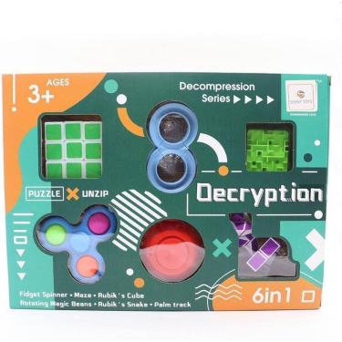 Imagem de Brinquedo Infantil Kit 6 Pcs Cubo Mágico Variado Decryption6