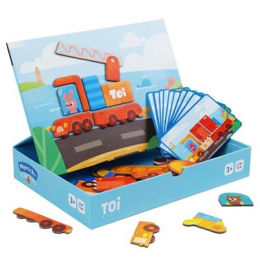 Imagem de Caixas de quebra-cabeça magnético TOI Kids Magnet Toys com tabuleiro d