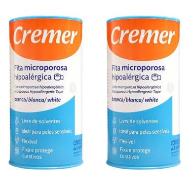 Imagem de Fita Micropore Cremer Branco 10cm x 10m  Kit com 2 Unidades