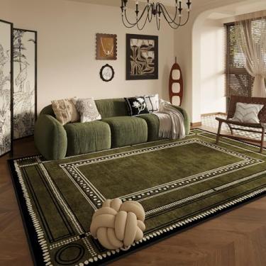 Imagem de Tapete de pelúcia para decoração de sala de estar em estilo retrô, tapete grande para quarto, grosso, lavável, para sala de estar, macio e fofo (200x250 cm/E)