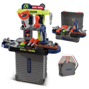 Imagem de Bancada de Ferramentas Infantil 3 em 1 Maleta 31pç Maxi Toys