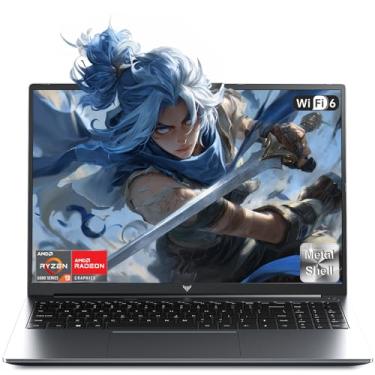 Imagem de KAIGERR Novo laptop AMD 2025, laptop com SSD AMD Ryzen 7 6800H (8C/16T, até 4,70GHz), 16 GB DDR5 512 GB NVMe SSD, até 4 TB, tela FHD de 16 polegadas, WiFi 6, KB retroiluminado, Tipo-C, ventiladores