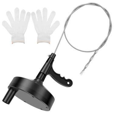 Imagem de Ferramenta de remoção de entupimentos helicoidais, trado de cobra de drenagem de 33 pés, desentupidor de drenagem robusto 10 m Tubo de desentupimento eficiente Desentupimento fácil de operar