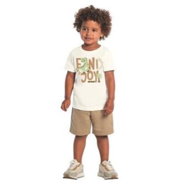 Imagem de Camiseta Manga Curta Brandili Masculino Infantil Dinossauro Em Algodão 1/3 1623-MARINHO 2-Masculino