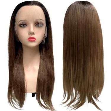 Imagem de Peruca front lace HD orgânica loiro escuro TAT4/10/16A - LIONSWIG