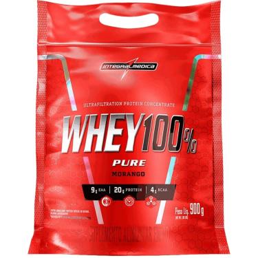 Imagem de WHEY 100% PURE MORANGO 900G REFIL INTEGRALMEDICA