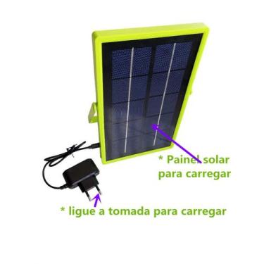 Imagem de Luz de emergência recarregável + placa solar completo - xtled