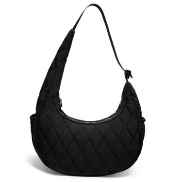 Imagem de REMUMULUS Bolsa tiracolo xadrez leve - Bolsa feminina xadrez casual, 0001-preta, Bolsa de luxo para uso diário