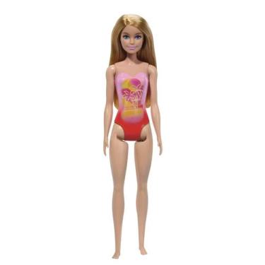 Imagem de Boneca barbie praia loira com maio pink - mattel hxx48/dwj99