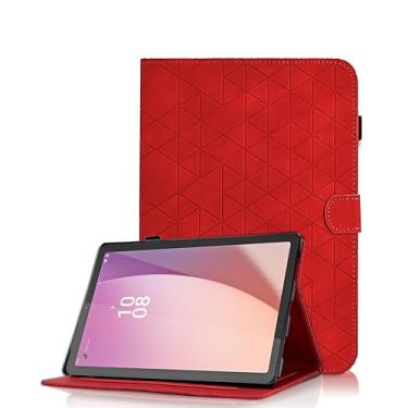 Imagem de Capa para Lenovo Tab M9 9 polegadas 2023 (TB-310FU)/Nook 22.9 cm Lenovo Tablet (2024), capa fólio de couro PU com visualização em vários ângulos com fecho magnético, vermelho