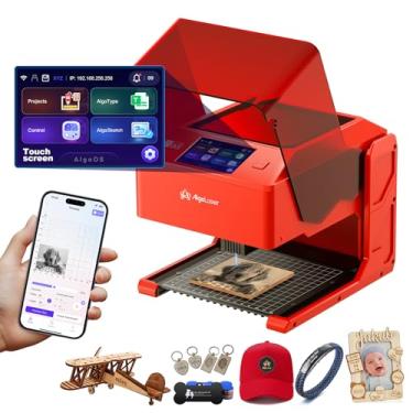 Imagem de AlgoLaser Máquina de gravação a laser de 5W: portátil e inteligente com tela sensível ao toque de 3,5 polegadas, desenho manual/sem fio/cartão SD/gravação offline, sistema autodesenvolvido AlgoOS 2.0
