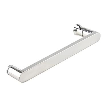 Imagem de Puxadores de porta de chuveiro de banheiro de aço inoxidável resistente, acabamento polido completo maçaneta da porta do chuveiro furo a furo 300 mm/400 mm/440 mm/500 mm (tamanho: 300 mm) ()