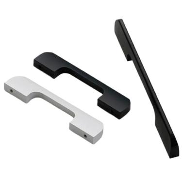 Imagem de CXYFQUUK Puxadores de porta de armário de alumínio para quarto, armário de cozinha, gaveta, puxadores de móveis, 2 peças (prata 288 mm)