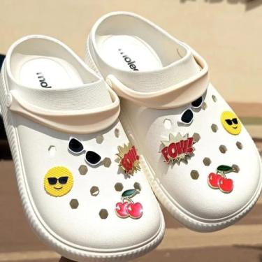 Imagem de Chinelo Clog Moleca Feminino Conforto Emoji Casual Leveza Dia a Dia -,