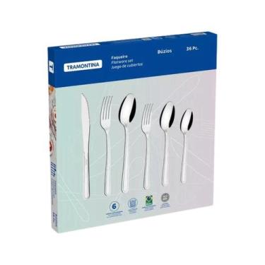 Imagem de Faqueiro Aço Inox 36 Peças Buzios Tramontina, Inox, 36 peças
