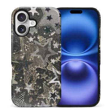 Imagem de DAIZAG Capa para iPhone 17, Estrelas Vintage Retor Colagem Noturna Design de Corpo Inteiro Híbrido Proteção Dupla TPU Macio Capa Protetora à Prova de Choque Resistente a Riscos Capa de Telemóvel para