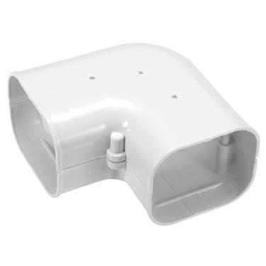 Imagem de Capa decorativa de PVC 0,1 m C x 7,6 cm L tubo de cotovelo plano para ar condicionado, bomba de calor (branca)