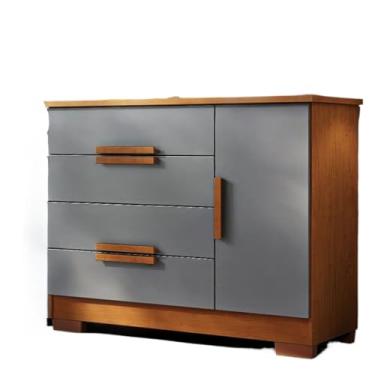 Imagem de Cômoda Adulto E Com 4 Gavetas E Sapateira(Cinza Canela)